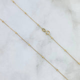 Cadena Aro Seguido Especial 1.3gr / 50cm / 2mm Bolas Lisas Oro Amarillo +3 *