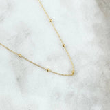 Cadena Aro Seguido Especial 1.3gr / 50cm / 2mm Bolas Lisas Oro Amarillo +3 *