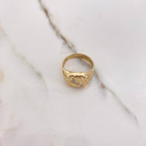 Anillo Cinturon Trinity 5.8gr / T9 1/2 / Circones Blancos Dos Oros Amarillo Blanco &