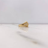 Anillo Cinturon Trinity 5.8gr / T9 1/2 / Circones Blancos Dos Oros Amarillo Blanco &