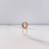 Dije Argolla BV 3gr / 1.2cm / Circones Blancos Dos Oros Blanco Rosa &