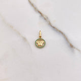 Dije Medusa 0.8gr / 1.7cm / Circones Verdes Oro Amarillo &