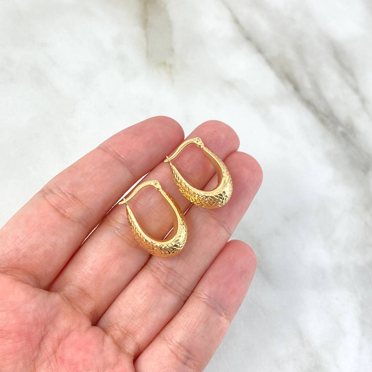 Candongas Daly 2.4gr / 2cm / Ovaladas Diamantadas Oro Amarillo +4