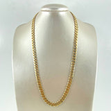 Cadena Cubana 40gr / 60cm / 8mm Broche Cajon Circones Blancos Oro Amarillo Nac.Esp. 18K ©