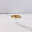 Anillo Eslabones 10.5gr / T11 1/2 / Circones Blancos Fucsias Oro Amarillo &