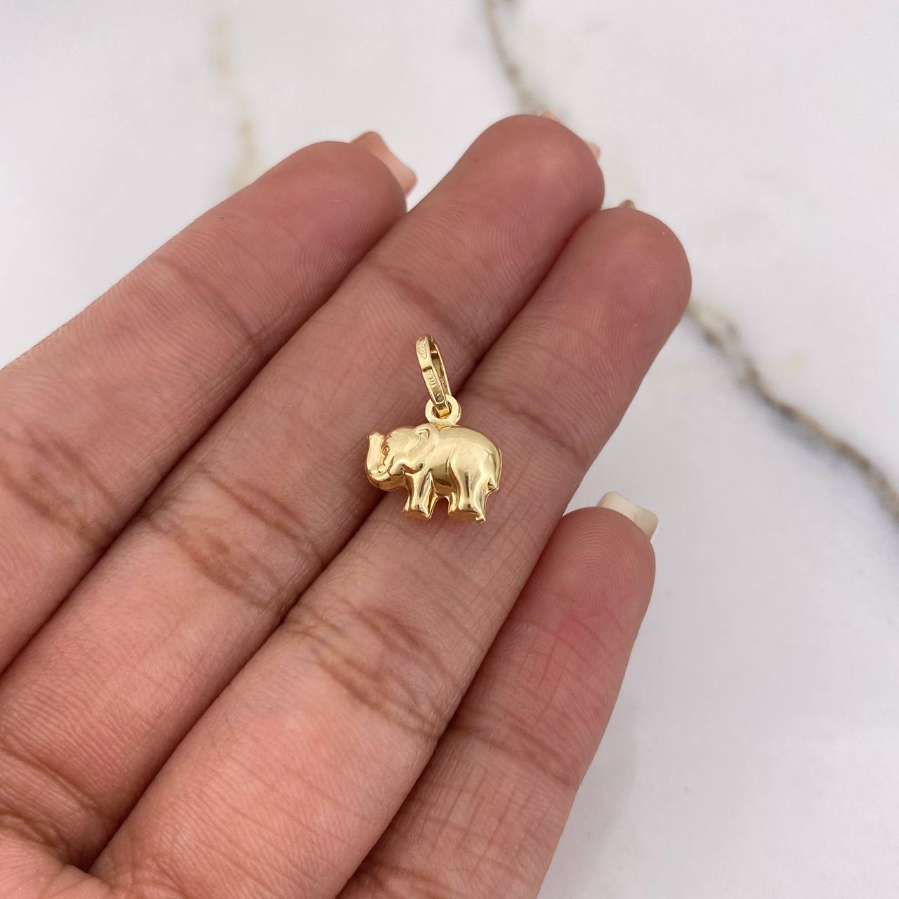 Dije Elefante 0.85gr / 1.3cm / Soplado Oro Amarillo &