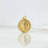 Dije San Benito 0.75gr / 1.8cm / Cargador Bordeado Oro Amarillo 18K *
