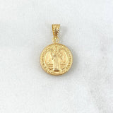 Dije San Benito 0.75gr / 1.8cm / Cargador Bordeado Oro Amarillo 18K *