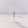 Dije Cruz Cristo 0.45gr / 2cm / Troquelado Oro Rosa &