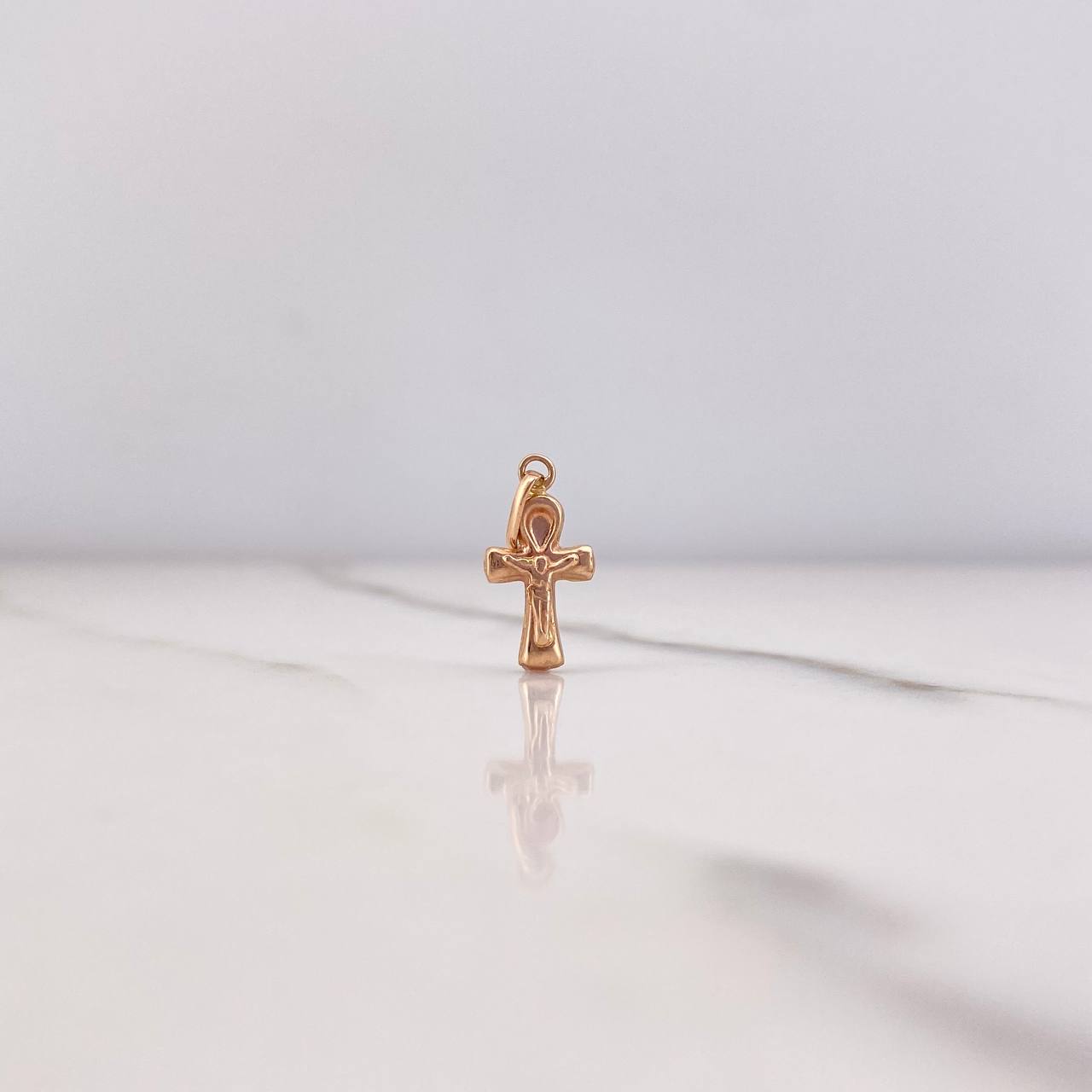 Dije Cruz Cristo Anj 0.4gr / 2cm / Oro Rosa &