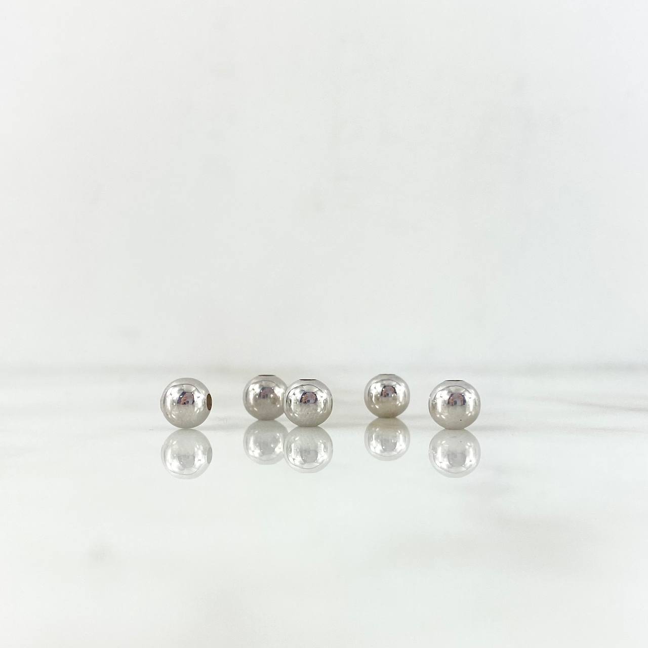 Bola Lisa 6mm Oro Blanco 18K