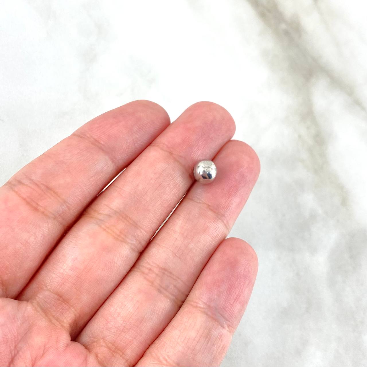 Bola Lisa 6mm Oro Blanco 18K