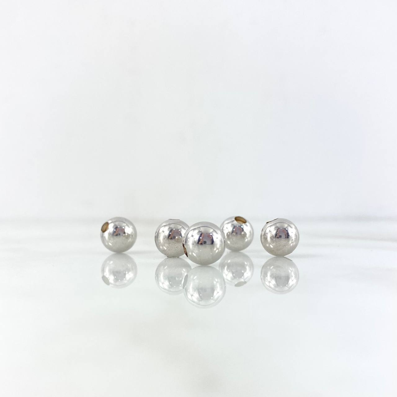 Bola Lisa 8mm Oro Blanco 18K