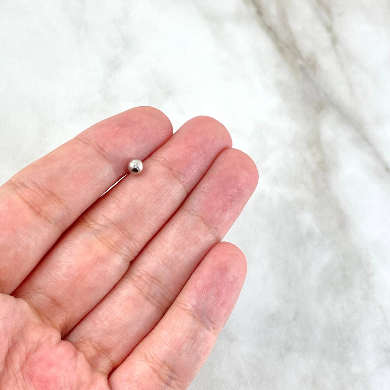 Bola Lisa 4mm Oro Blanco 18K