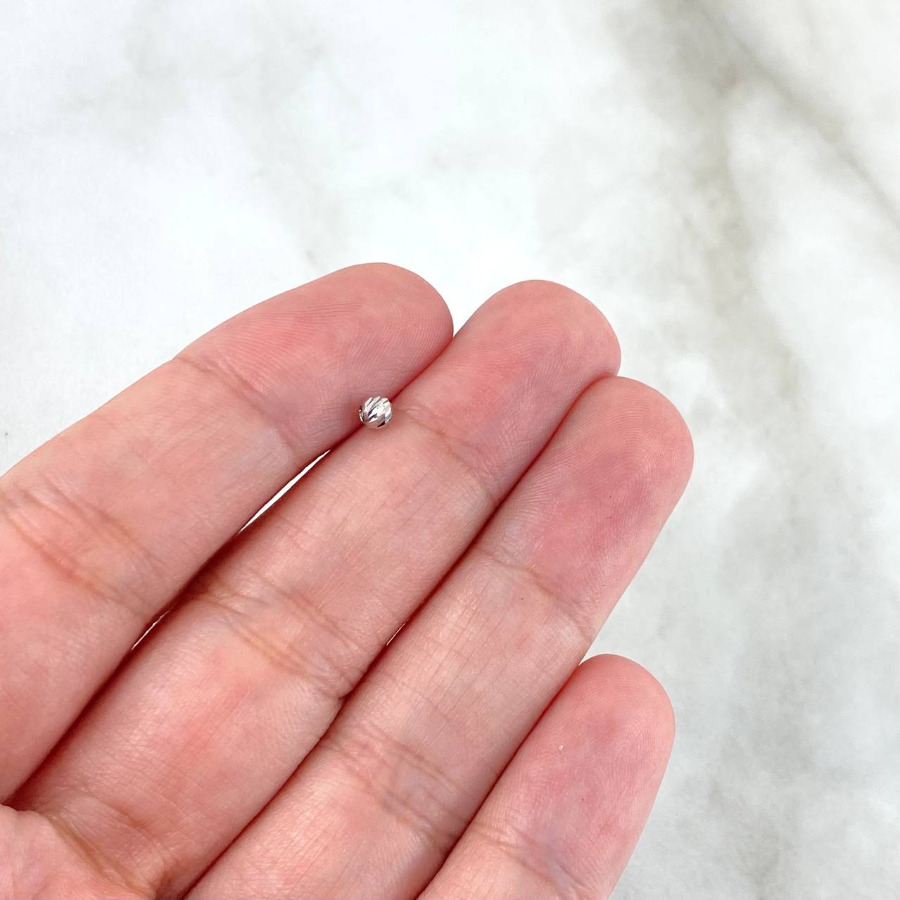 Bola Diamantada 3mm Oro Blanco 18K