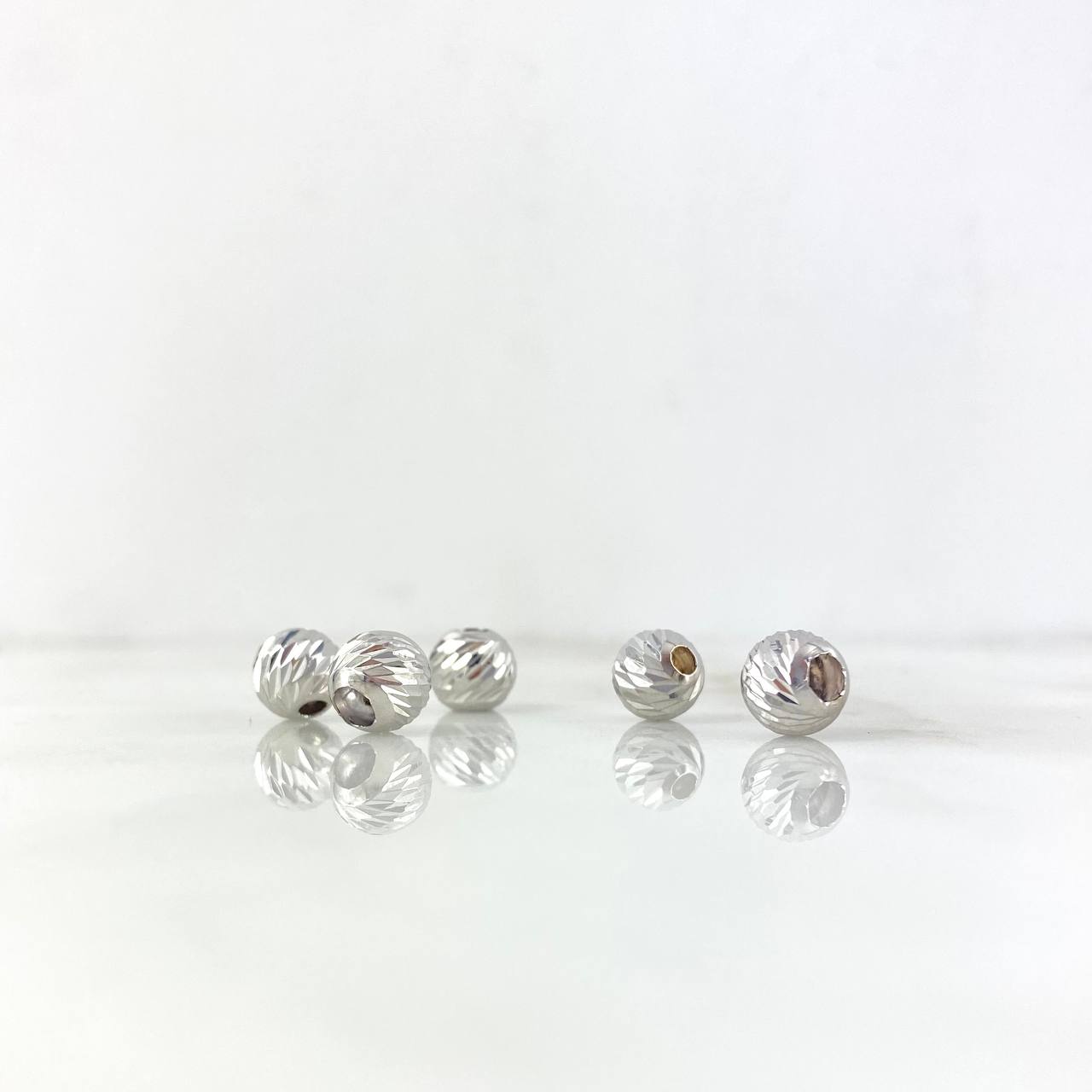 Bola Diamantada 8mm Oro Blanco 18K