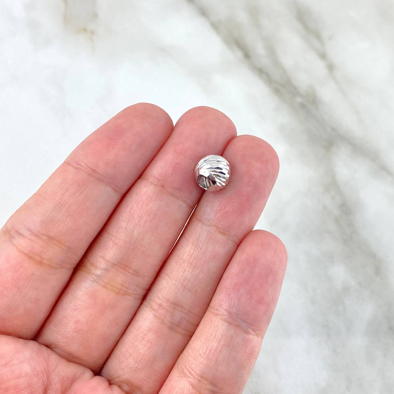 Bola Diamantada 8mm Oro Blanco 18K