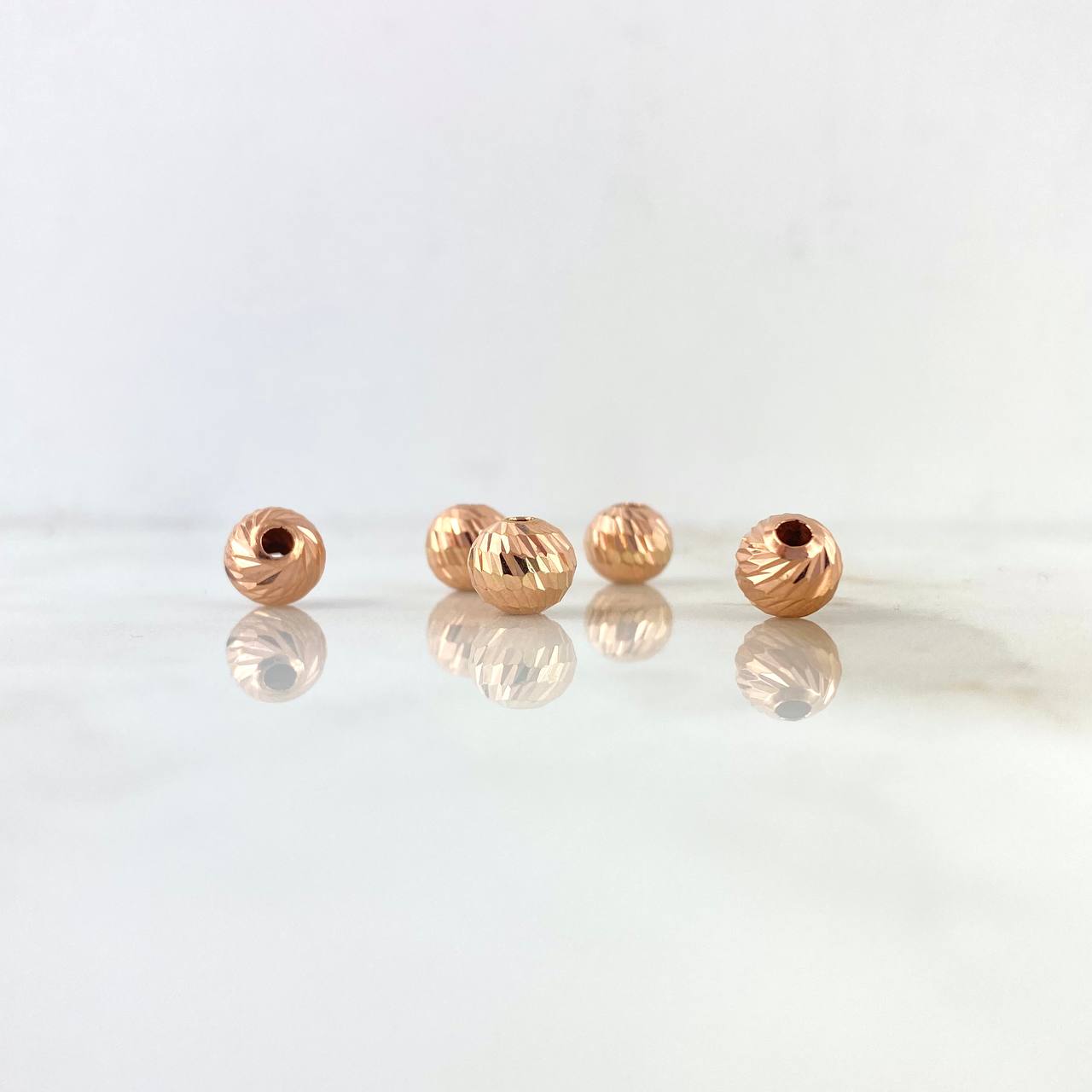 Bola Diamantada 8mm Oro Rosa 18K
