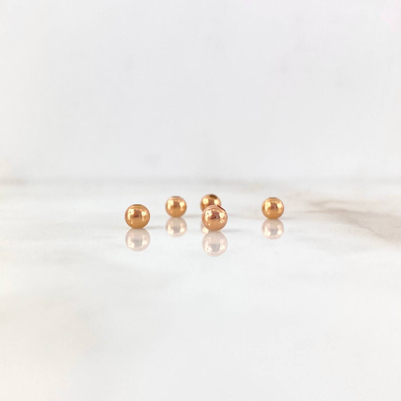 Bola Lisa 4mm Oro Rosa 18K