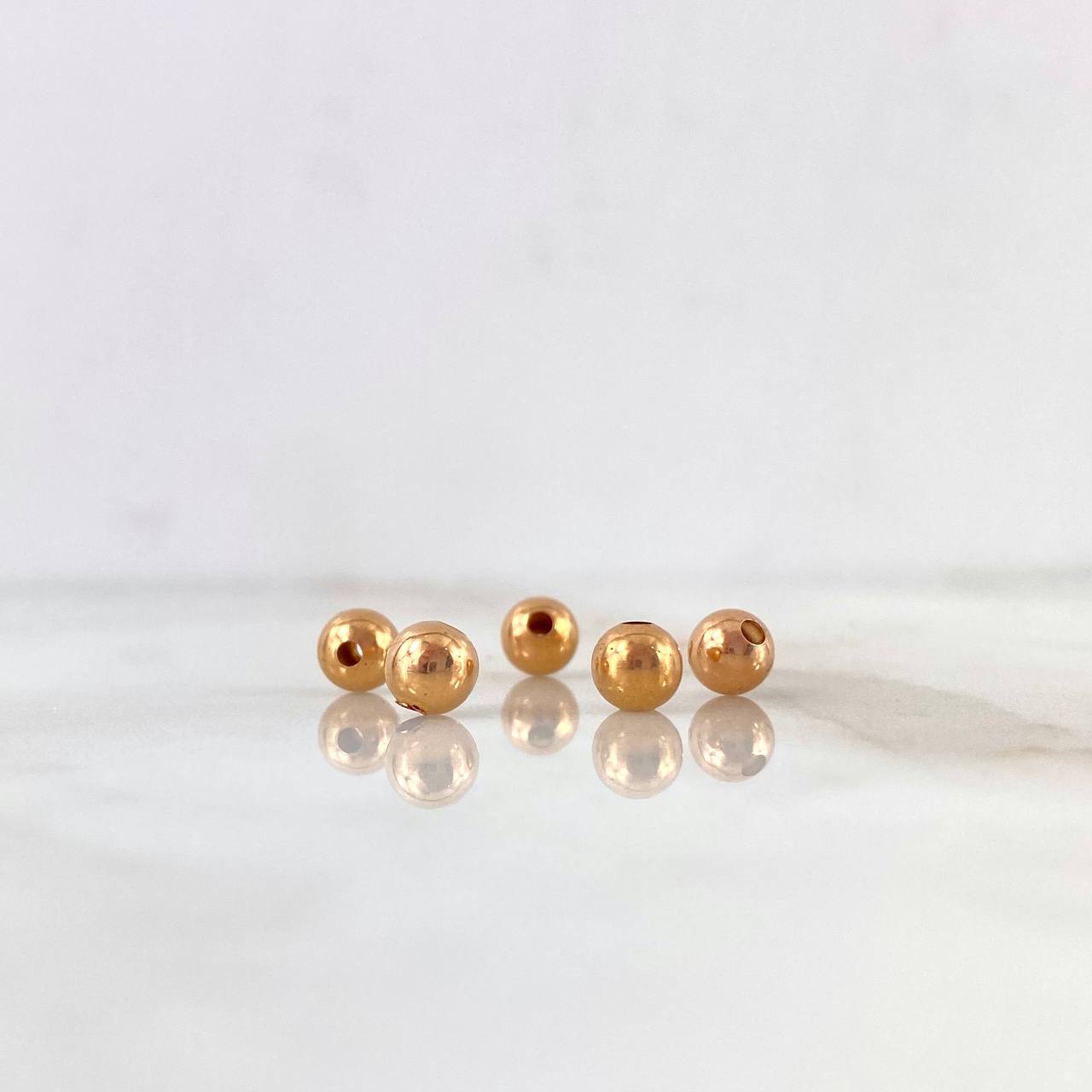 Bola Lisa 5mm Oro Rosa 18K