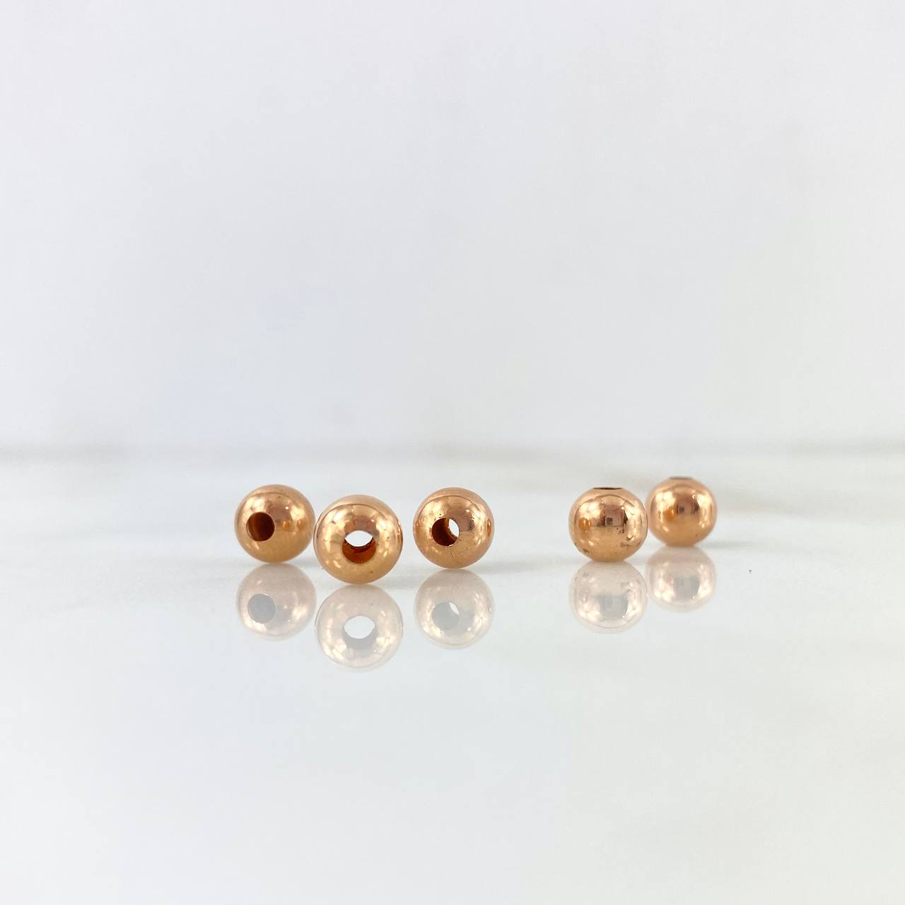 Bola Lisa 6mm Oro Rosa 18K