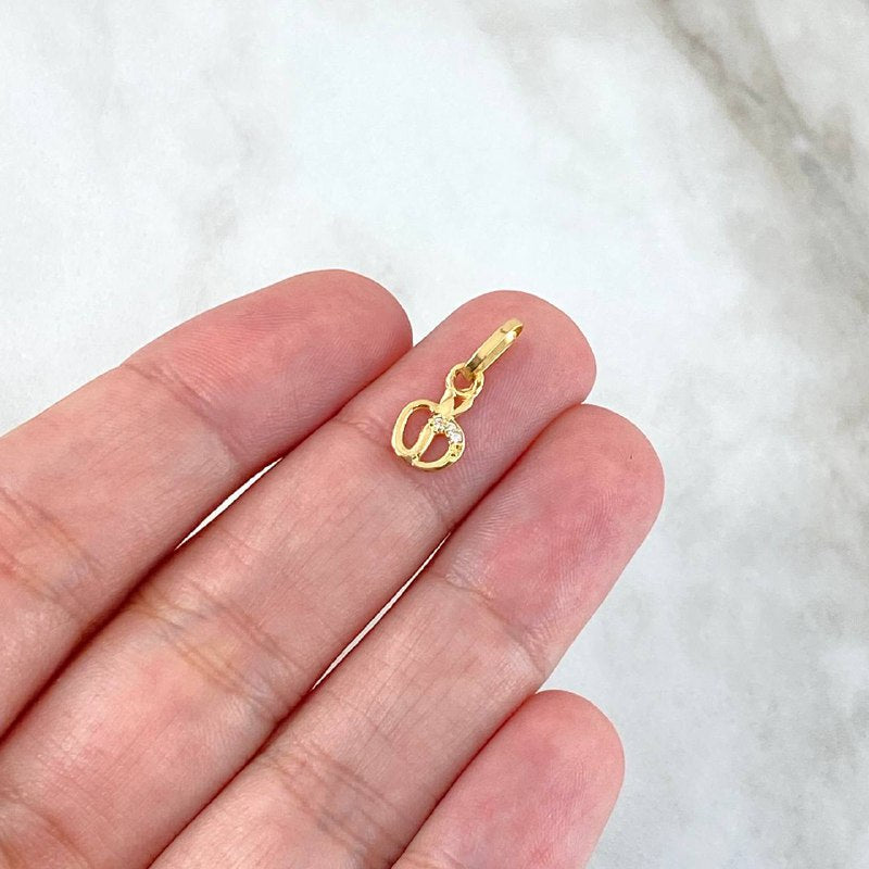 Dije Manzana 0.4gr/1.6cm Tiny Circones Blancos Oro Amarillo