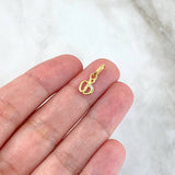 Dije Manzana 0.4gr/1.6cm Tiny Circones Blancos Oro Amarillo