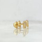 Topos Dientes 0.95gr Circon Blanco Oro Amarillo