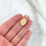 Dije Virgen Milagrosa 1.05gr / 2.5cm / Bordeada Oro Amarillo