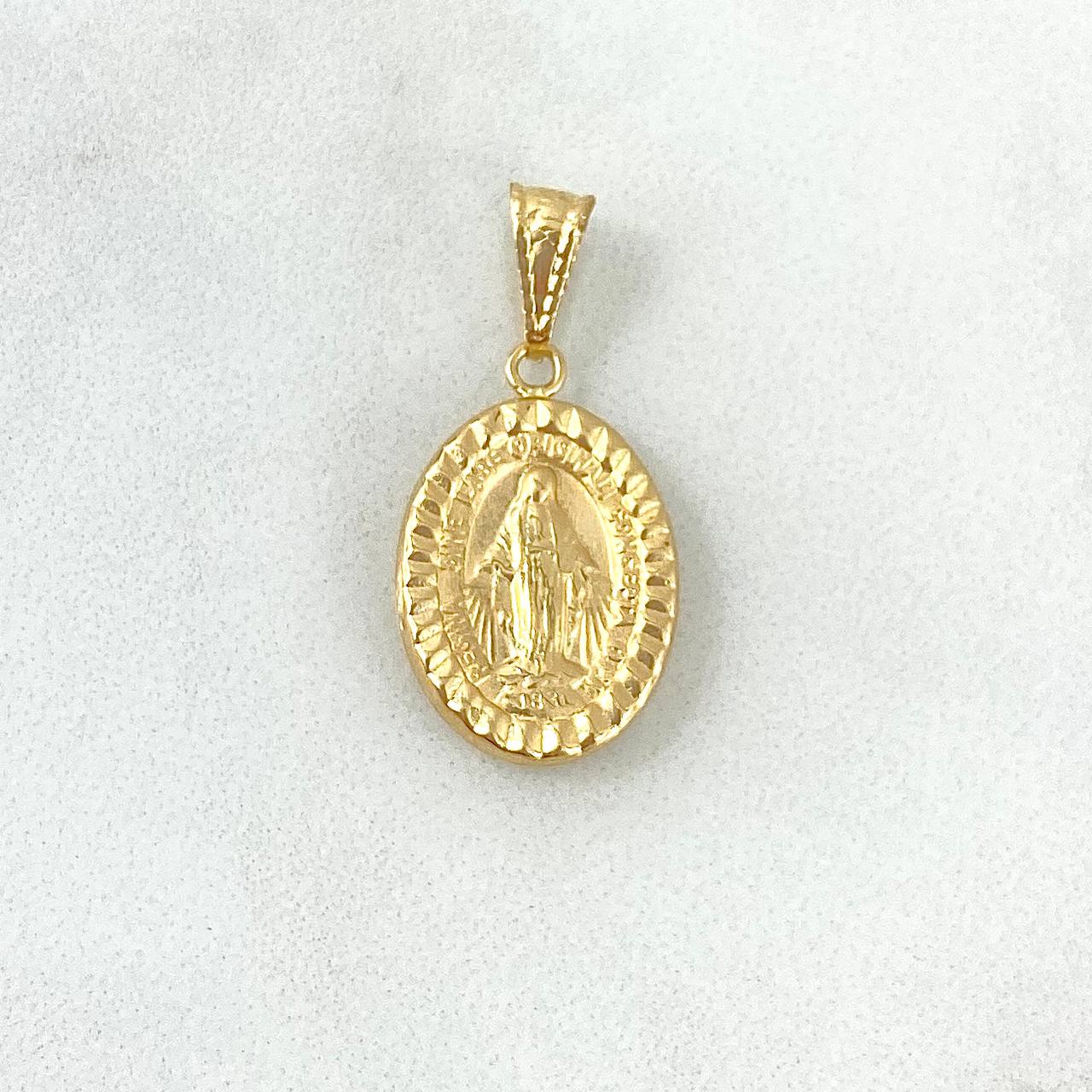 Dije Virgen Milagrosa 1.05gr / 2.5cm / Bordeada Oro Amarillo