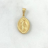 Dije Virgen Milagrosa 1.05gr / 2.5cm / Bordeada Oro Amarillo