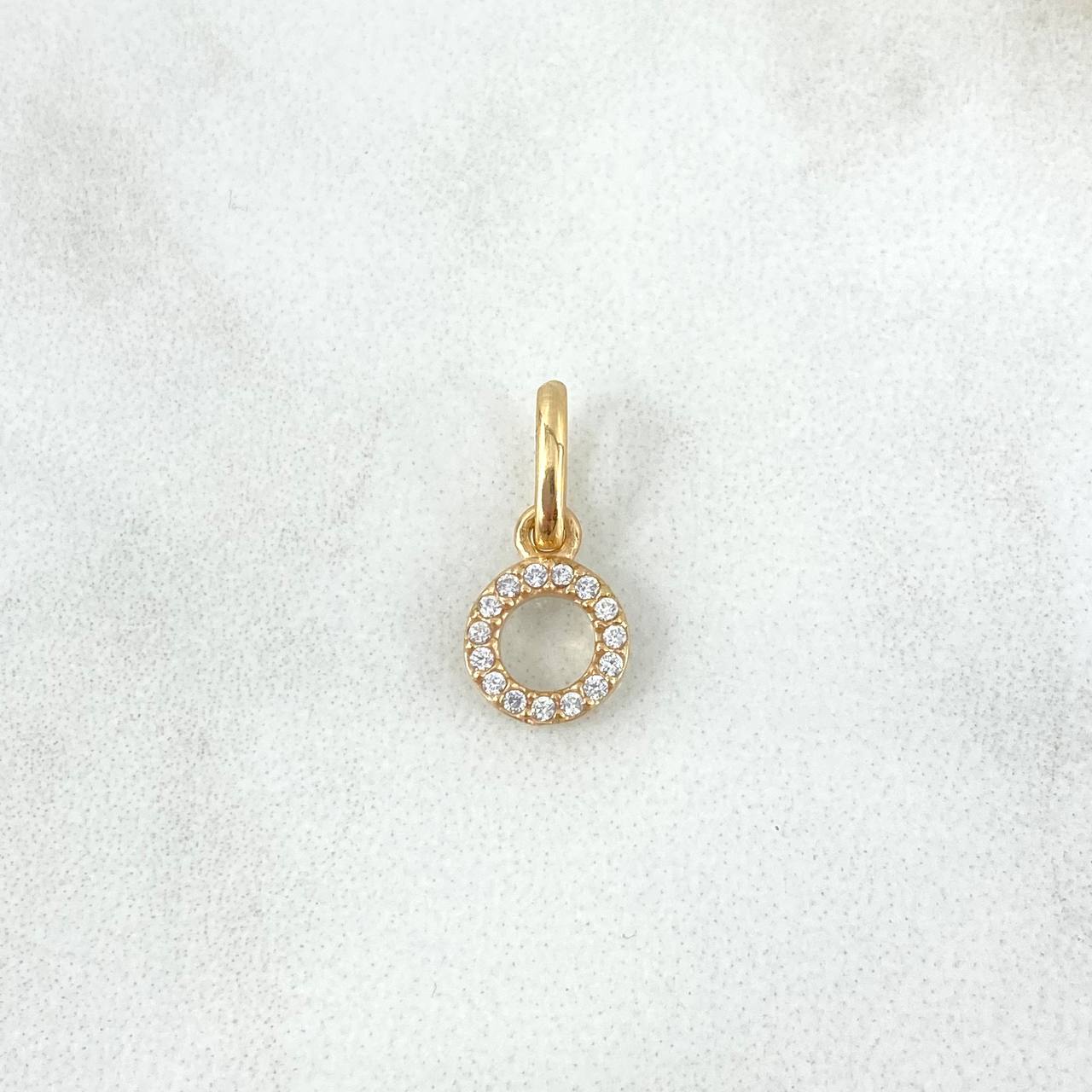 Dije Circulo 0.5gr / 1.5cm / Circones Blancos Oro Amarillo