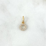 Dije Circulo 0.5gr / 1.5cm / Circones Blancos Oro Amarillo