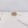 Anillo Rectangular 6.05gr / T10 / Circones Blancos Oro Amarillo $