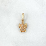 Dije Tortuga 0.8gr / 1.8cm / Circones Blancos Oro Amarillo