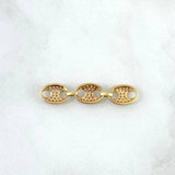 Herraje GC 2.5gr / 3.3cm / Circones Blancos ( 3 Eslabones) Oro Amarillo