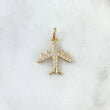 Dije Avion 1.7gr / 2.4cm / Circones Blancos Oro Amarillo