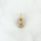 Dije GC 0.75gr / 1.5cm / Circones Blancos Oro Amarillo