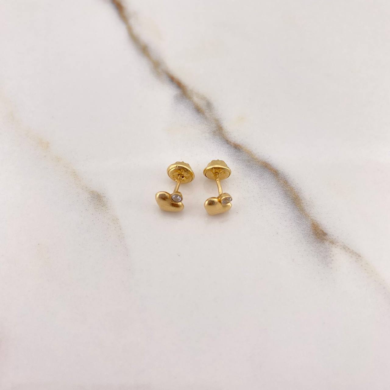 Topos Corazon 0.65gr / Circon Blanco Oro Amarillo $