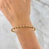 Pulso Bolas 7.3gr / 19cm / 3-4mm Lisas Diamantadas Dos Oros Amarillo Rosa