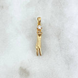 Dije Gato 1.8gr / 2.7cm / Colgante Circon Blanco Oro Amarillo 18K (Oferta)
