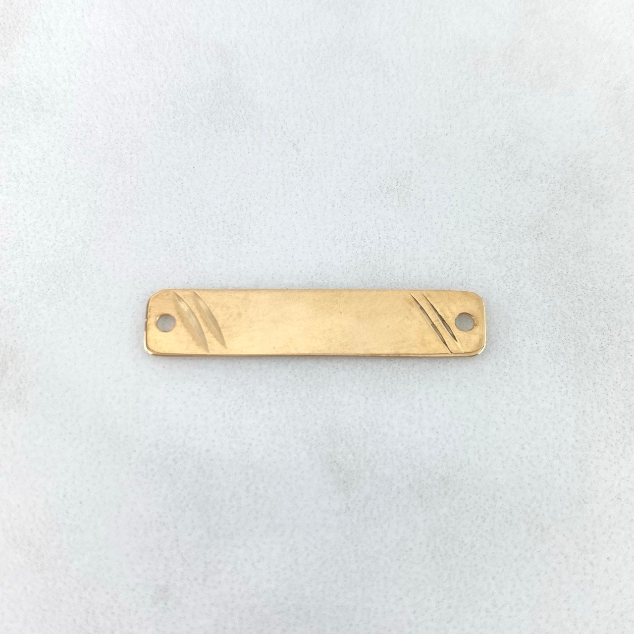 Herraje Placa Rectangular 1.05gr / 3cm / 6mm Rayas Laterales Oro Amarillo
