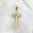 Dije Cruz Cristo 5gr / 4.5cm / Latino Cruzado Circones Blancos Oro Amarillo ©