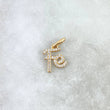 Dije Fe 0.85gr / 1.8cm / Circones Blancos Oro Amarillo *