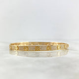 Pulso Aro Tornillo 9.45gr / 18cm / 5mm Circones Blancos Oro Amarillo ©