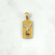 Dije Placa San Miguel Arcángel 4.85gr / 3.4cm / Dos Oros Amarillo Blanco