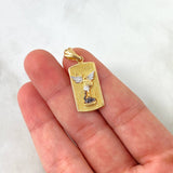 Dije Placa San Miguel Arcángel 4.85gr / 3.4cm / Dos Oros Amarillo Blanco