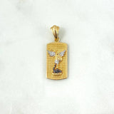 Dije Placa San Miguel Arcángel 4.85gr / 3.4cm / Dos Oros Amarillo Blanco
