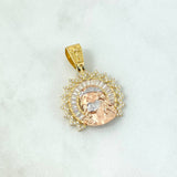 Dije Rostro Cristo 7.55 g / 3.4 cm Tres Oros Amarillo Blanco 18K