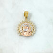 Dije Rostro Cristo 7.55 g / 3.4 cm Tres Oros Amarillo Blanco 18K